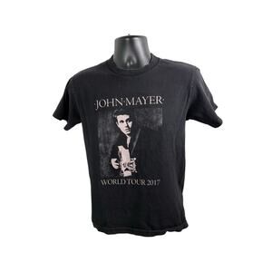 John Mayer World Tour 2017 Concert T Shirt Small Black Tour Dates